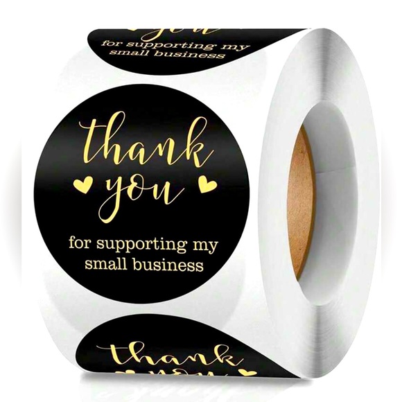Stockroom Plus Rollo De Calcomanías Kraft Thank You For Supporting My Small Business 1 5 Pulgadas 1000 Unidades